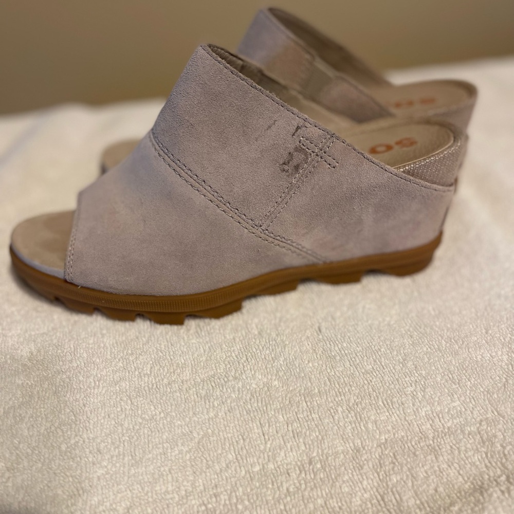 Sorel Women's Beige Open-Toe Wedges Size 8.5 - Picture 4 of 5